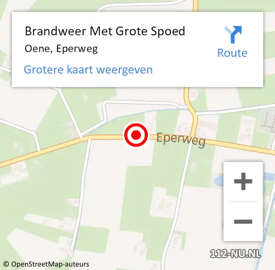 Locatie op kaart van de 112 melding: Brandweer Met Grote Spoed Naar Oene, Eperweg op 15 september 2019 13:40