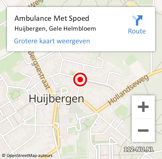 Locatie op kaart van de 112 melding: Ambulance Met Spoed Naar Huijbergen, Gele Helmbloem op 15 september 2019 13:49