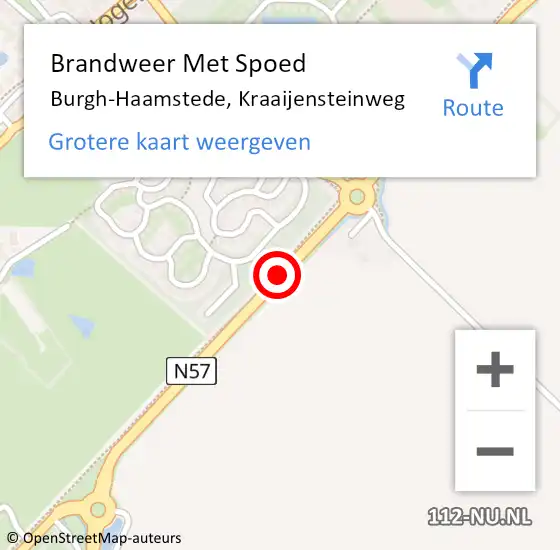 Locatie op kaart van de 112 melding: Brandweer Met Spoed Naar Burgh-Haamstede, Kraaijensteinweg op 15 september 2019 14:43
