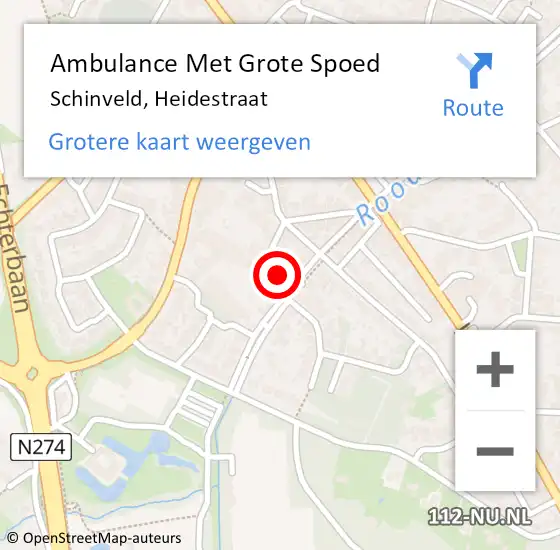 Locatie op kaart van de 112 melding: Ambulance Met Grote Spoed Naar Schinveld, Heidestraat op 13 april 2014 22:54