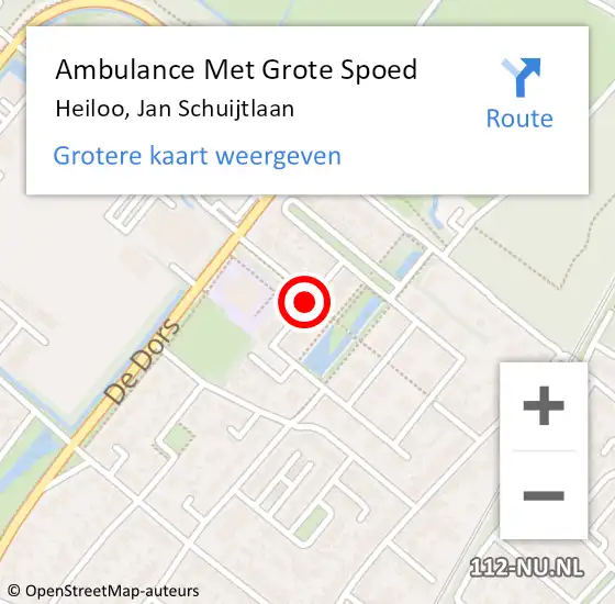 Locatie op kaart van de 112 melding: Ambulance Met Grote Spoed Naar Heiloo, Jan Schuijtlaan op 15 september 2019 17:59