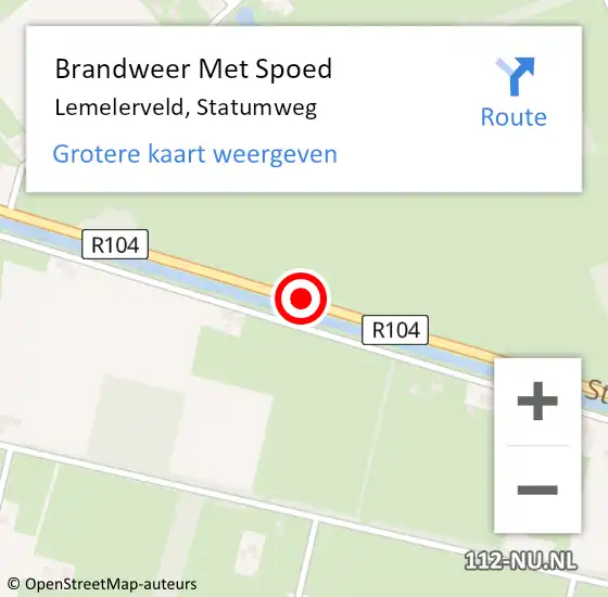 Locatie op kaart van de 112 melding: Brandweer Met Spoed Naar Lemelerveld, Statumweg op 15 september 2019 19:40