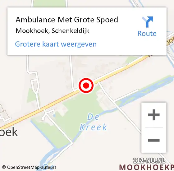 Locatie op kaart van de 112 melding: Ambulance Met Grote Spoed Naar Mookhoek, Schenkeldijk op 13 april 2014 23:32