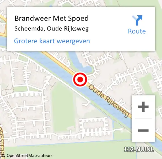 Locatie op kaart van de 112 melding: Brandweer Met Spoed Naar Scheemda, Oude Rijksweg op 16 september 2019 02:06