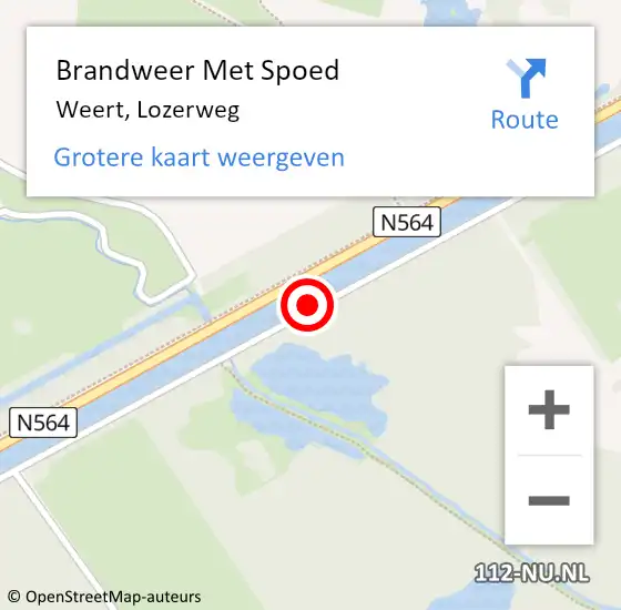 Locatie op kaart van de 112 melding: Brandweer Met Spoed Naar Weert, Lozerweg op 16 september 2019 11:14