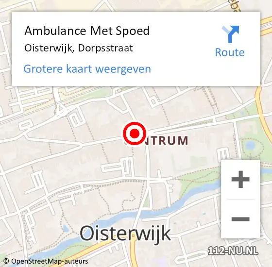 Locatie op kaart van de 112 melding: Ambulance Met Spoed Naar Oisterwijk, Dorpsstraat op 16 september 2019 14:03