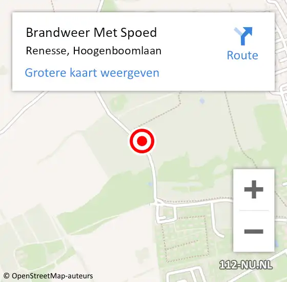 Locatie op kaart van de 112 melding: Brandweer Met Spoed Naar Renesse, Hoogenboomlaan op 16 september 2019 14:18