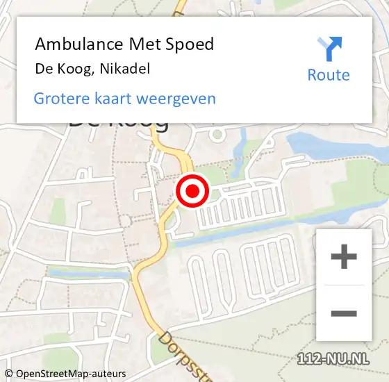 Locatie op kaart van de 112 melding: Ambulance Met Spoed Naar De Koog, Nikadel op 16 september 2019 21:44