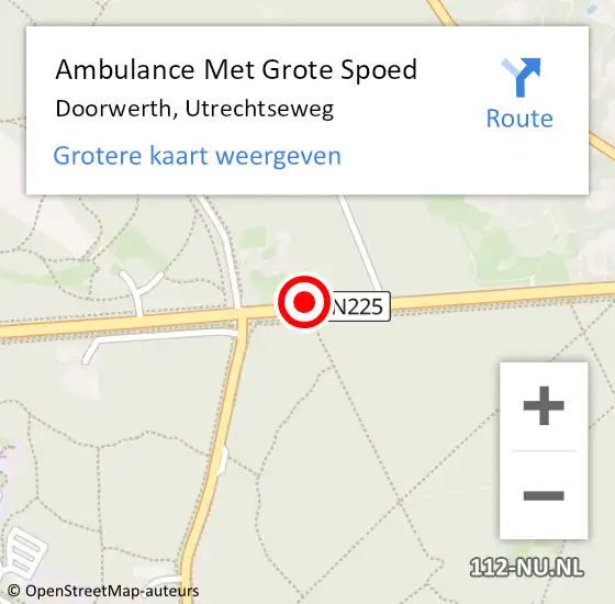 Locatie op kaart van de 112 melding: Ambulance Met Grote Spoed Naar Doorwerth, Utrechtseweg op 17 september 2019 08:49