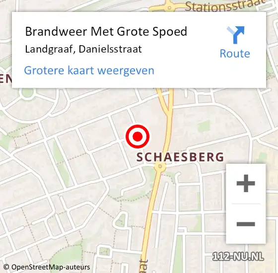 Locatie op kaart van de 112 melding: Brandweer Met Grote Spoed Naar Landgraaf, Danielsstraat op 17 september 2019 08:57