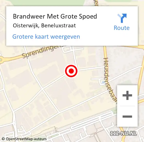 Locatie op kaart van de 112 melding: Brandweer Met Grote Spoed Naar Oisterwijk, Beneluxstraat op 17 september 2019 09:18