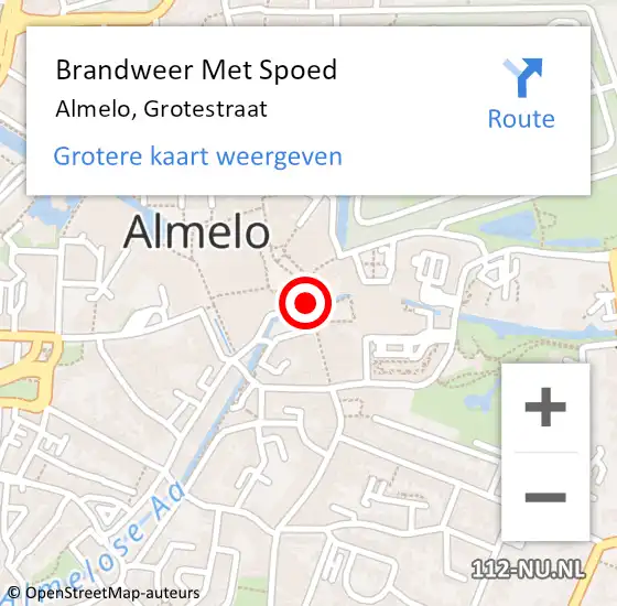 Locatie op kaart van de 112 melding: Brandweer Met Spoed Naar Almelo, Grotestraat op 17 september 2019 10:32