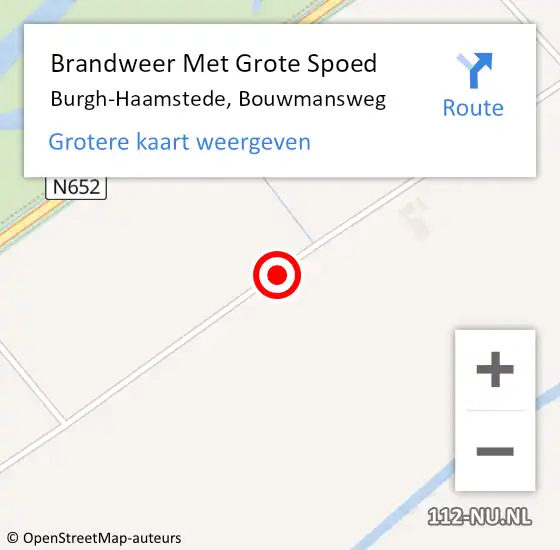 Locatie op kaart van de 112 melding: Brandweer Met Grote Spoed Naar Burgh-Haamstede, Bouwmansweg op 17 september 2019 11:15