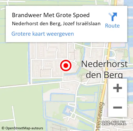 Locatie op kaart van de 112 melding: Brandweer Met Grote Spoed Naar Nederhorst den Berg, Jozef Israelslaan op 17 september 2019 12:16