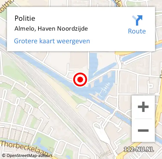 Locatie op kaart van de 112 melding: Politie Almelo, Haven Noordzijde op 17 september 2019 12:27