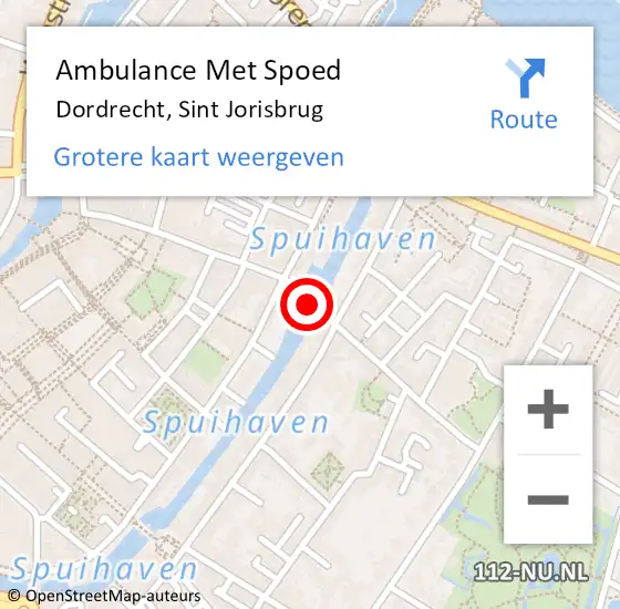 Locatie op kaart van de 112 melding: Ambulance Met Spoed Naar Dordrecht, Sint Jorisbrug op 17 september 2019 13:05