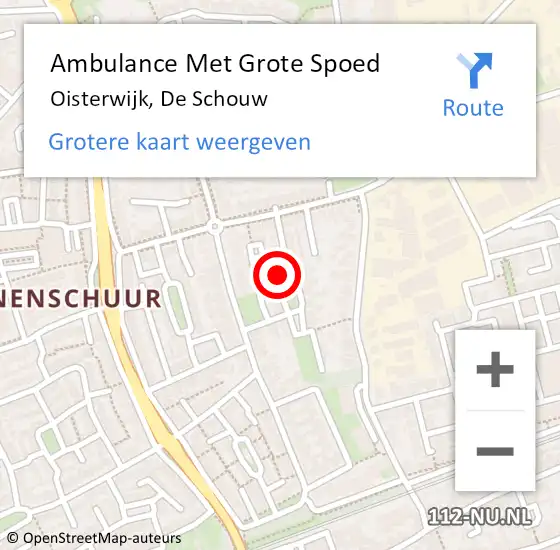 Locatie op kaart van de 112 melding: Ambulance Met Grote Spoed Naar Oisterwijk, De Schouw op 17 september 2019 15:14