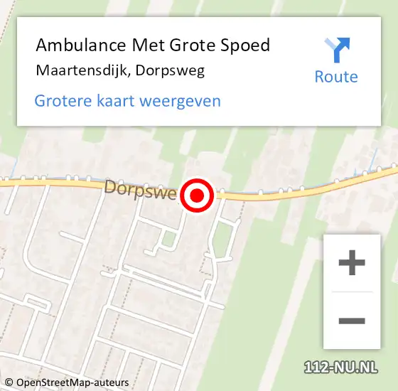Locatie op kaart van de 112 melding: Ambulance Met Grote Spoed Naar Maartensdijk, Dorpsweg op 17 september 2019 17:38