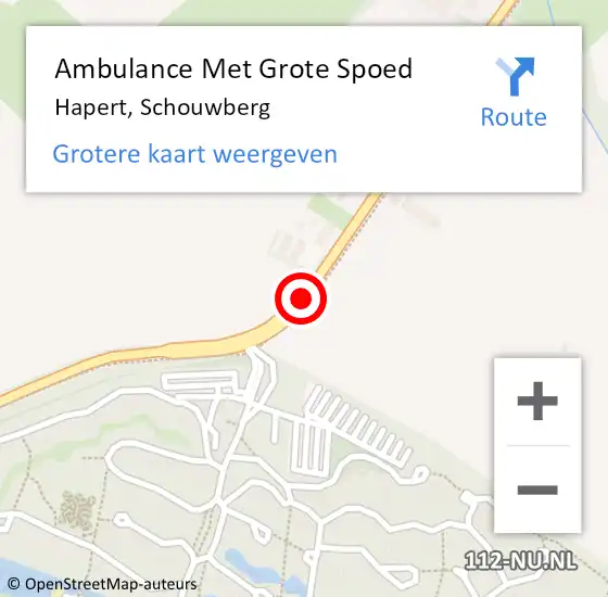 Locatie op kaart van de 112 melding: Ambulance Met Grote Spoed Naar Hapert, Schouwberg op 17 september 2019 19:30