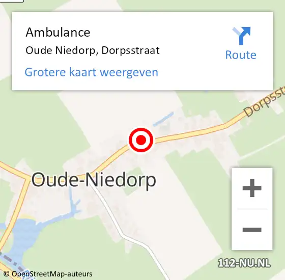 Locatie op kaart van de 112 melding: Ambulance Oude Niedorp, Dorpsstraat op 17 september 2019 19:47