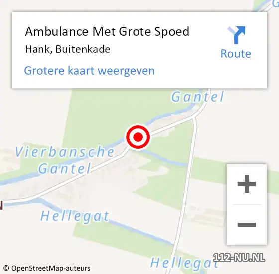 Locatie op kaart van de 112 melding: Ambulance Met Grote Spoed Naar Hank, Buitenkade op 18 september 2019 05:07