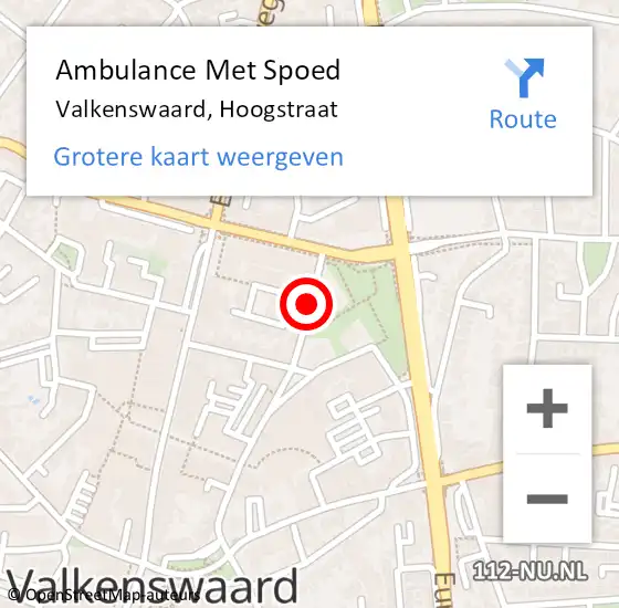 Locatie op kaart van de 112 melding: Ambulance Met Spoed Naar Valkenswaard, Hoogstraat op 18 september 2019 10:55
