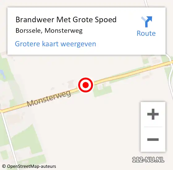 Locatie op kaart van de 112 melding: Brandweer Met Grote Spoed Naar Borssele, Monsterweg op 18 september 2019 11:27