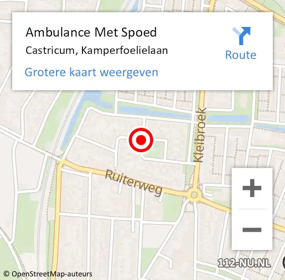 Locatie op kaart van de 112 melding: Ambulance Met Spoed Naar Castricum, Bremlaan op 18 september 2019 13:47