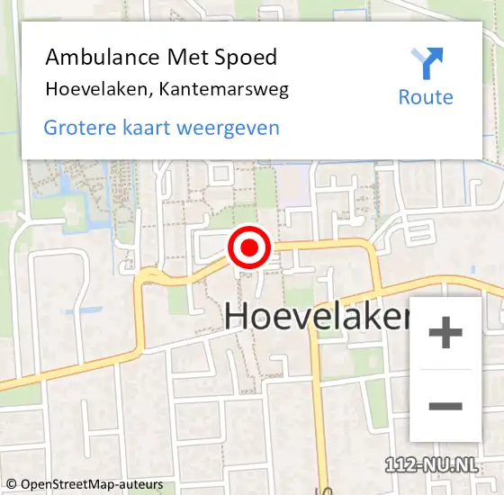 Locatie op kaart van de 112 melding: Ambulance Met Spoed Naar Hoevelaken, Kantemarsweg op 18 september 2019 15:54