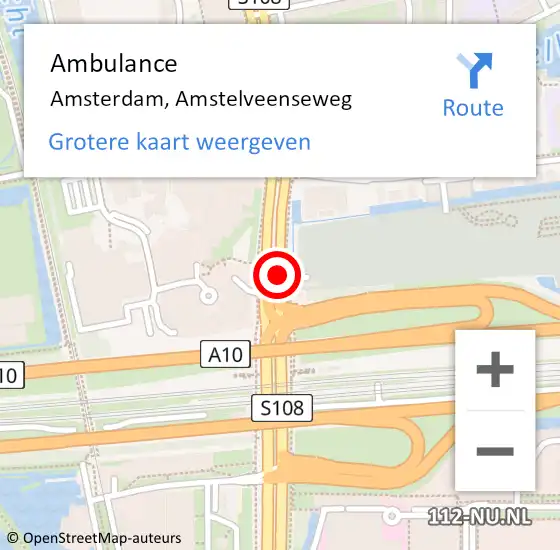 Locatie op kaart van de 112 melding: Ambulance Amsterdam, Amstelveenseweg op 18 september 2019 16:52