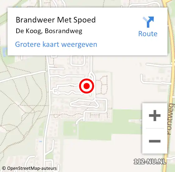 Locatie op kaart van de 112 melding: Brandweer Met Spoed Naar De Koog, Bosrandweg op 18 september 2019 17:31