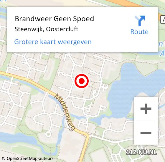 Locatie op kaart van de 112 melding: Brandweer Geen Spoed Naar Steenwijk, Oostercluft op 18 september 2019 20:09