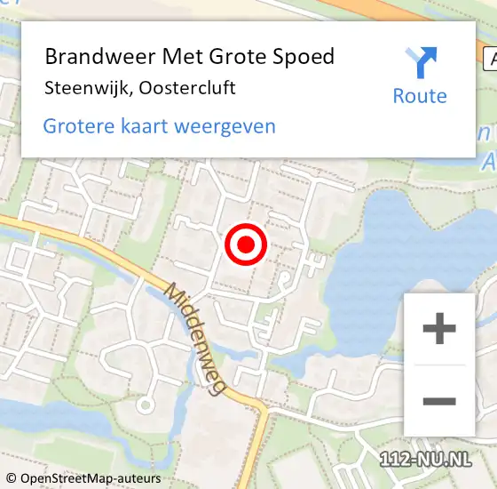 Locatie op kaart van de 112 melding: Brandweer Met Grote Spoed Naar Steenwijk, Oostercluft op 18 september 2019 20:24