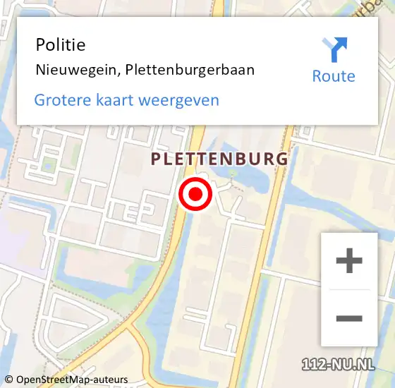 Locatie op kaart van de 112 melding: Politie Nieuwegein, Plettenburgerbaan op 18 september 2019 21:25