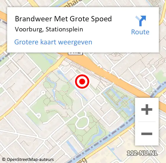 Locatie op kaart van de 112 melding: Brandweer Met Grote Spoed Naar Voorburg, Stationsplein op 19 september 2019 02:35