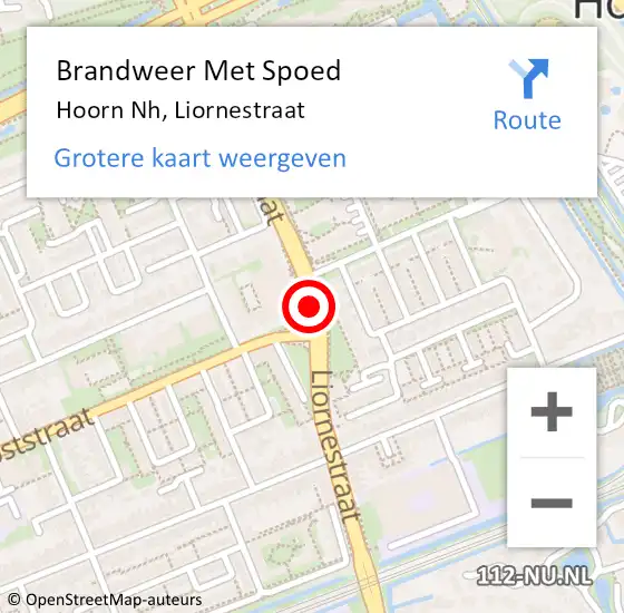 Locatie op kaart van de 112 melding: Brandweer Met Spoed Naar Hoorn Nh, Liornestraat op 19 september 2019 04:03