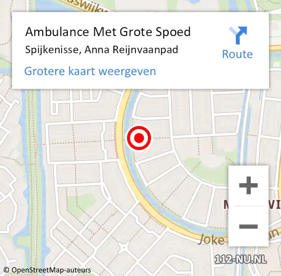 Locatie op kaart van de 112 melding: Ambulance Met Grote Spoed Naar Spijkenisse, Anna Reijnvaanpad op 19 september 2019 04:36