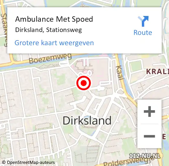 Locatie op kaart van de 112 melding: Ambulance Met Spoed Naar Dirksland, Stationsweg op 19 september 2019 04:44