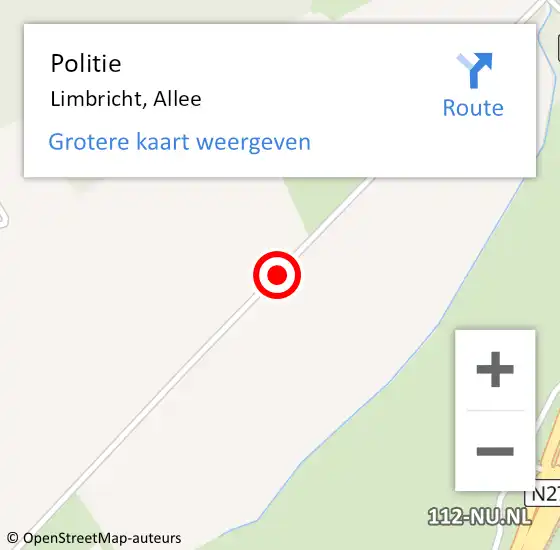 Locatie op kaart van de 112 melding: Politie Limbricht, Allee op 19 september 2019 07:47