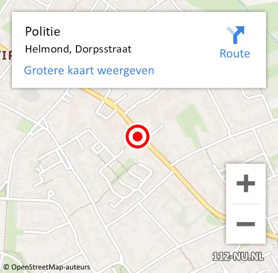 Locatie op kaart van de 112 melding: Politie Helmond, Dorpsstraat op 19 september 2019 10:18