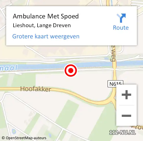 Locatie op kaart van de 112 melding: Ambulance Met Spoed Naar Lieshout, Lange Dreven op 19 september 2019 10:51