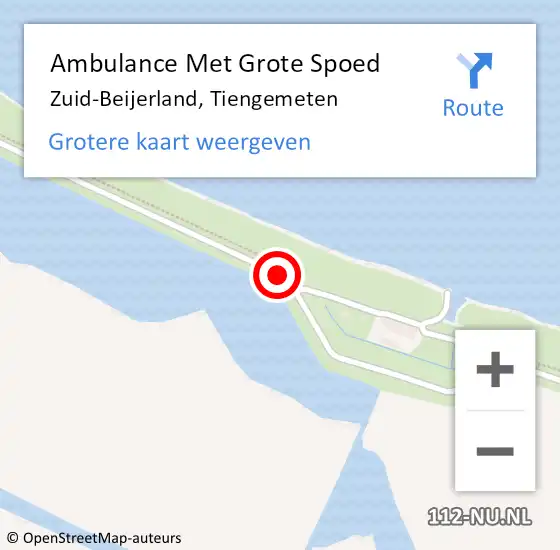 Locatie op kaart van de 112 melding: Ambulance Met Grote Spoed Naar Zuid-Beijerland, Tiengemeten op 19 september 2019 11:17