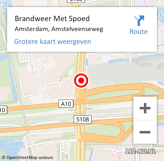 Locatie op kaart van de 112 melding: Brandweer Met Spoed Naar Amsterdam, Amstelveenseweg op 19 september 2019 14:14