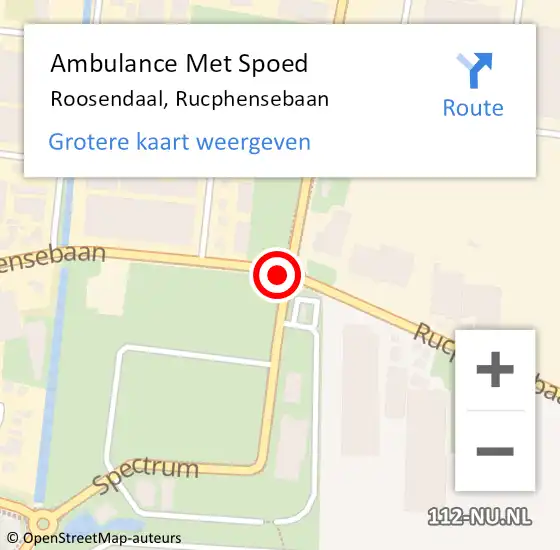 Locatie op kaart van de 112 melding: Ambulance Met Spoed Naar Roosendaal, Rucphensebaan op 19 september 2019 17:00