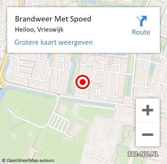Locatie op kaart van de 112 melding: Brandweer Met Spoed Naar Heiloo, Vrieswijk op 19 september 2019 21:57