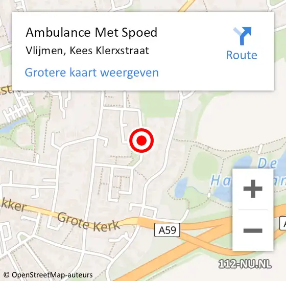 Locatie op kaart van de 112 melding: Ambulance Met Spoed Naar Vlijmen, Kees Klerxstraat op 19 september 2019 22:31