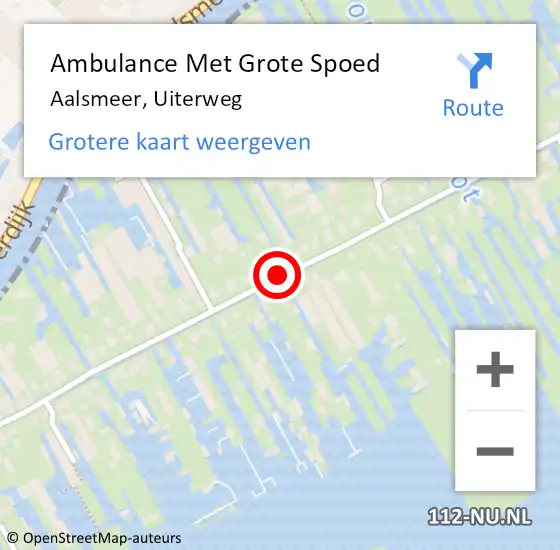 Locatie op kaart van de 112 melding: Ambulance Met Grote Spoed Naar Aalsmeer, Uiterweg op 20 september 2019 01:37