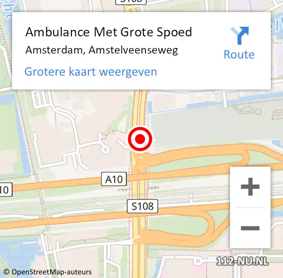 Locatie op kaart van de 112 melding: Ambulance Met Grote Spoed Naar Amsterdam, Amstelveenseweg op 20 september 2019 03:04