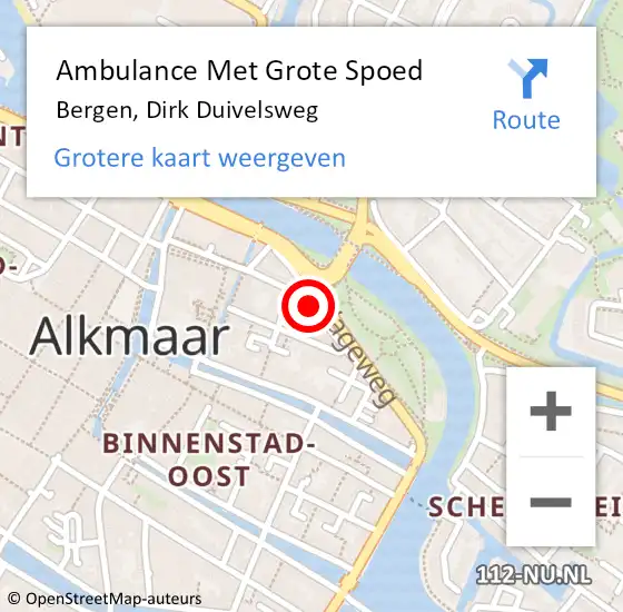 Locatie op kaart van de 112 melding: Ambulance Met Grote Spoed Naar Bergen, Dirk Duivelsweg op 20 september 2019 03:16