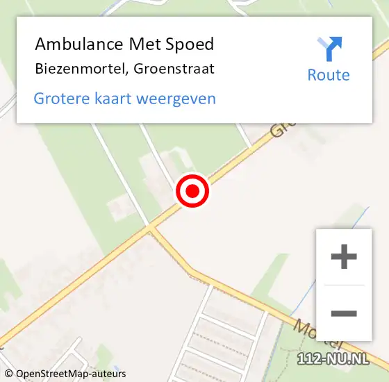 Locatie op kaart van de 112 melding: Ambulance Met Spoed Naar Udenhout, Groenstraat op 20 september 2019 18:10